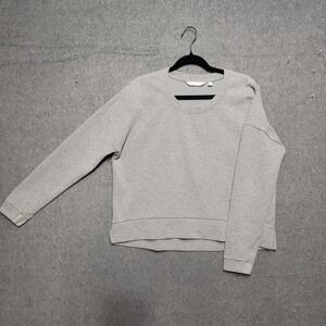 Athleta Soft Gray Crew Neck Long‎ Sleeve Sweatshirt Women Size L